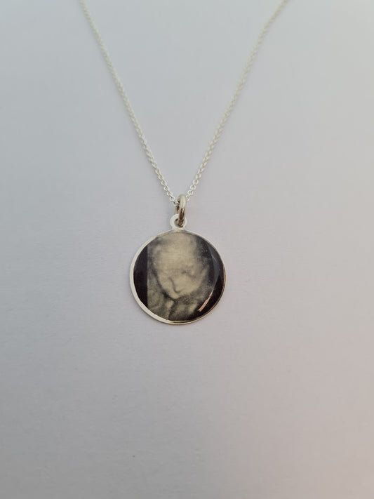 Handcrafted Sterling Silver Custom Picture Disc Necklace