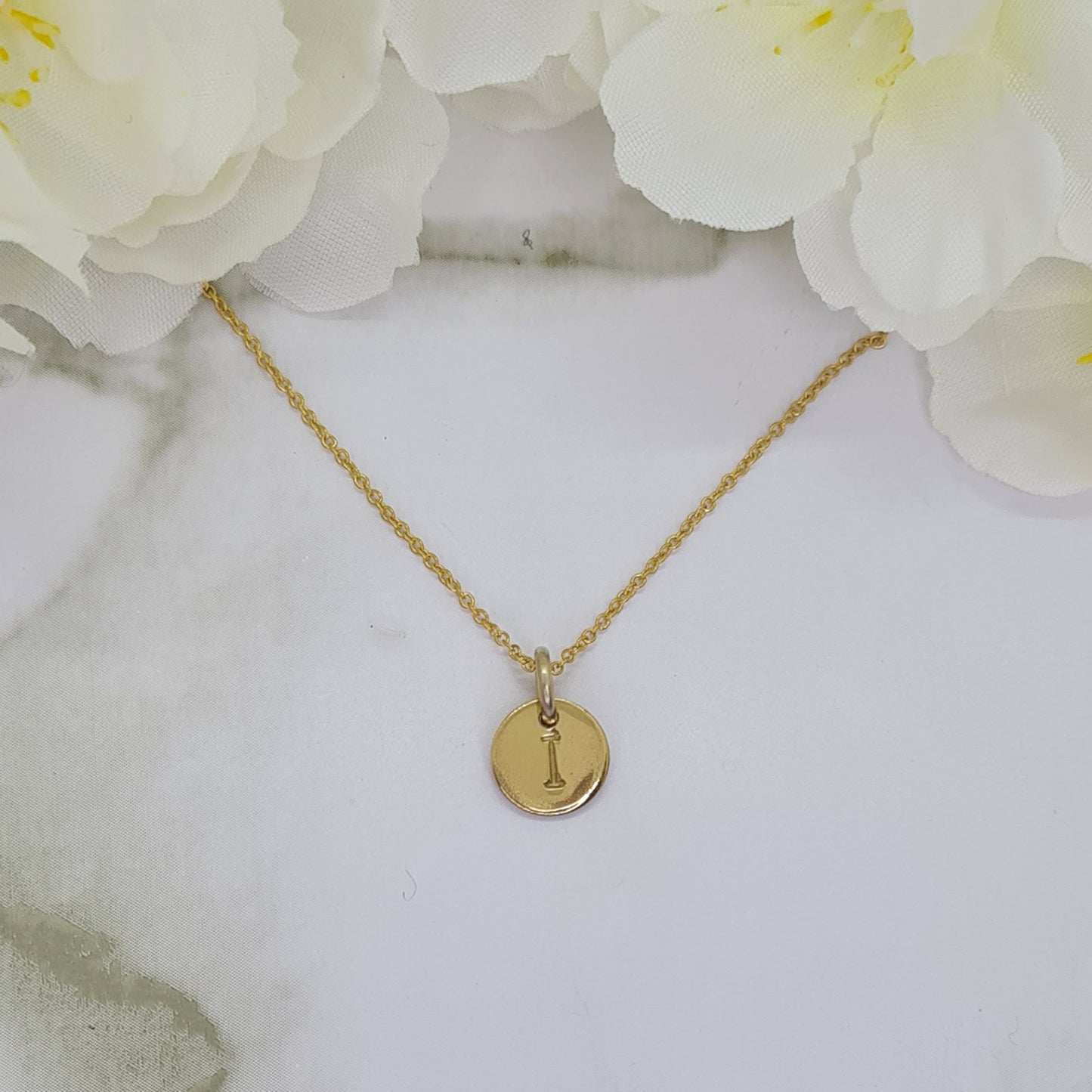 Handcrafted Mini Letterlik Signet Pendant Yellow Gold plated brass medallion