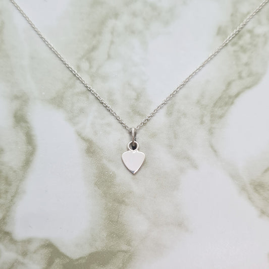 Handcrafted Sterling Silver Large Flat Heart