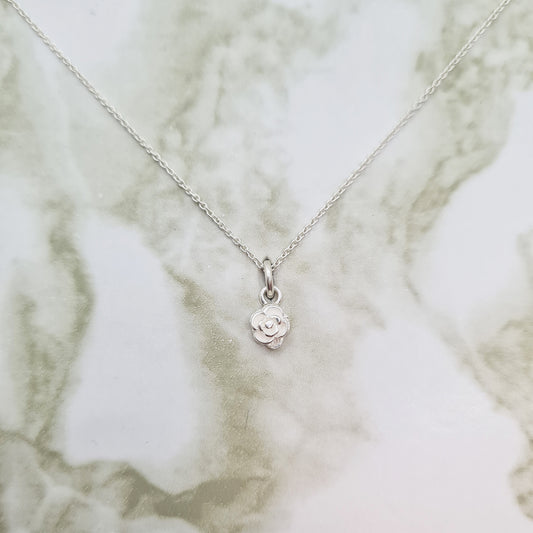 Handcrafted Sterling Silver Rose Necklace