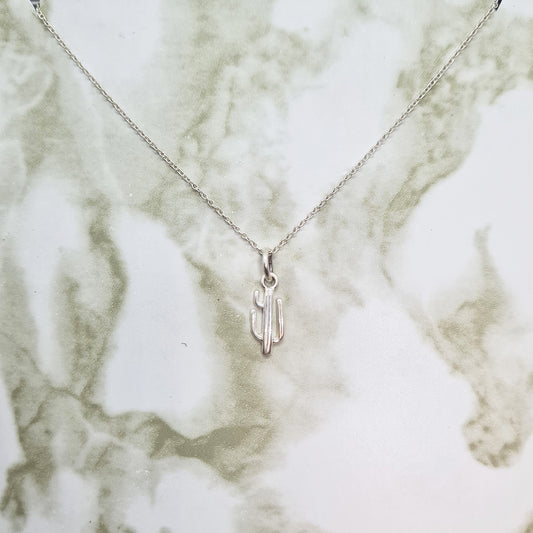 Handcrafted Sterling Silver Cactus Necklace