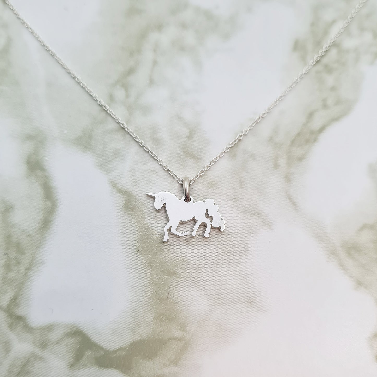 Handcrafted sterling Silver Fantasy Unicorn Necklace