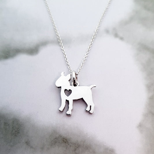Handcrafted Sterling Silver Bull Terrier Necklace