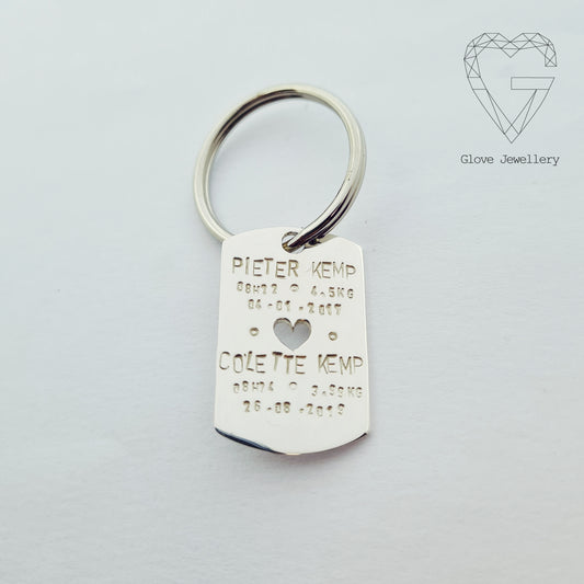 Handcrafted Sterling Silver Custom Key Ring