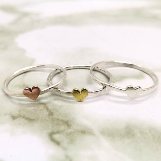 Handcrafted Solid Heart Ring