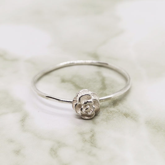 Handcrafted Sterling Silver Rose Ring