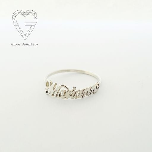 Handcrafted Sterling Silver Fine Single Name Ring
