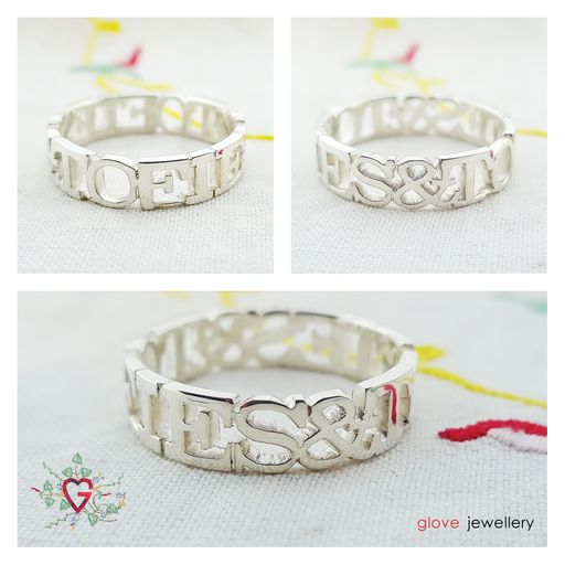 Handcrafted Sterling Silver Double Name Ring