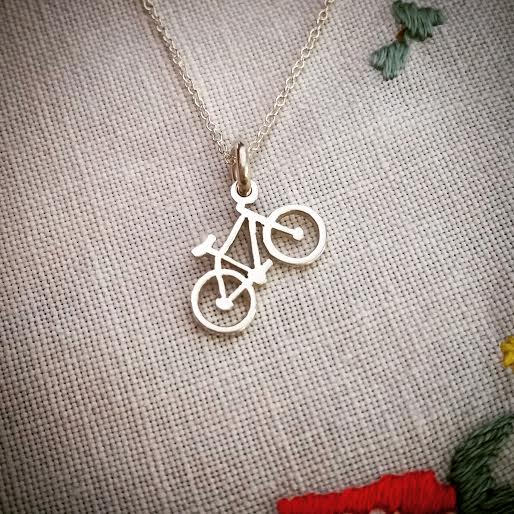 Handmade Sterling Silver Bicycle Necklace