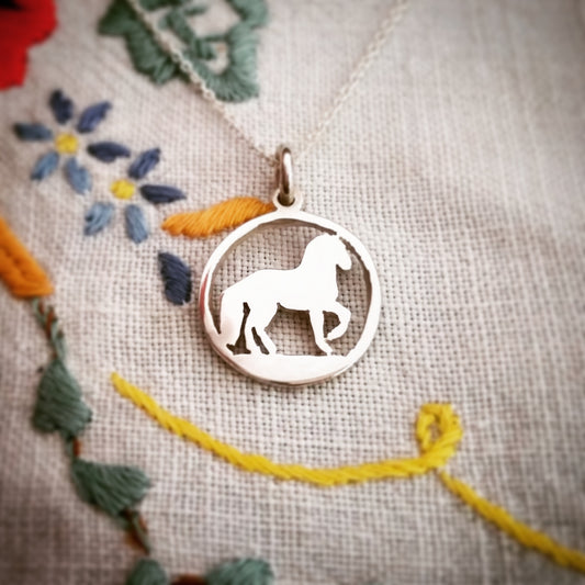 Handcrafted Sterling Silver Horse and Link Necklace