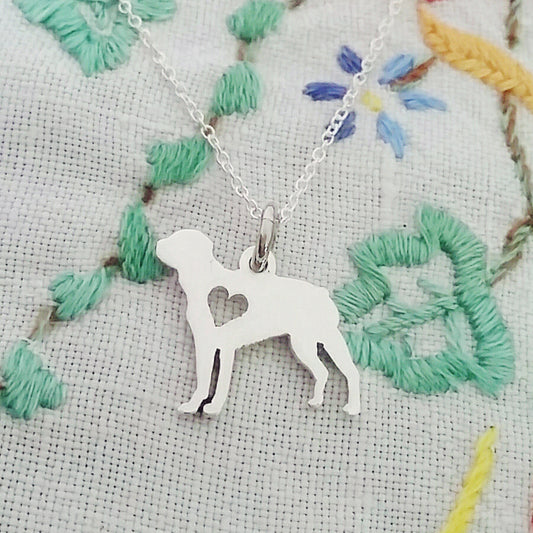 Handcrafted Sterling Silver Rottweiler Necklace