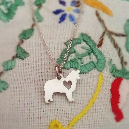 Handcrafted Sterling Silver Collie Necklace
