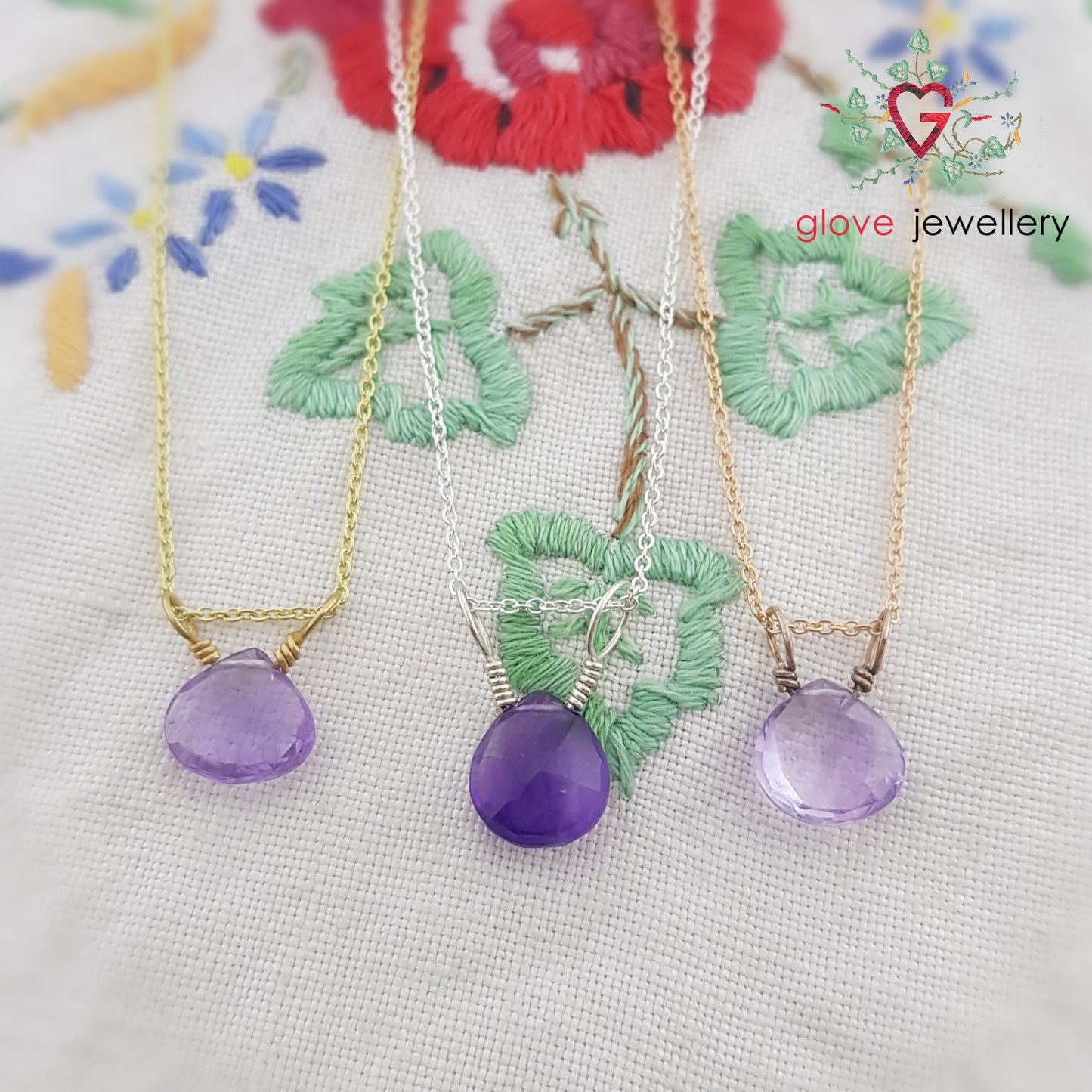 Handcafted Amethyst Necklace Sterling Silver