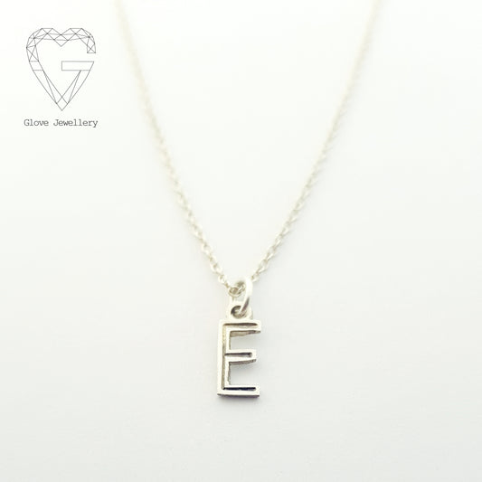 Handcrafted Sterling Silver Single Bunting Initial Necklace