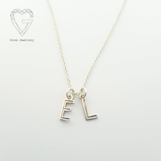 Handcrafted Sterling Silver 2 Bunting Initials Necklace