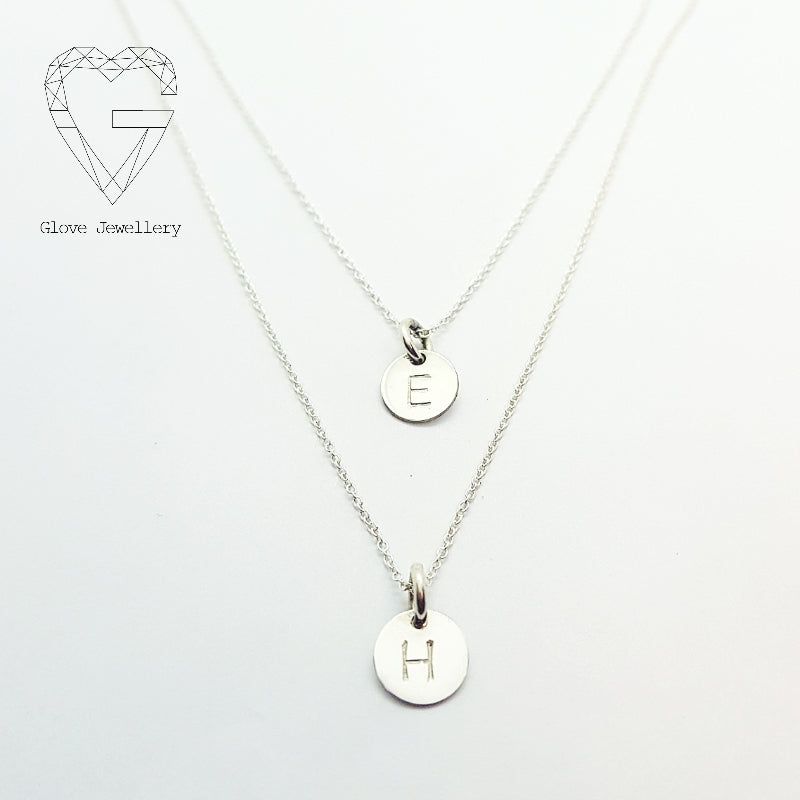 Handcrafted 2 x 8mm Signet Discs Layered Necklace Sterling Silver