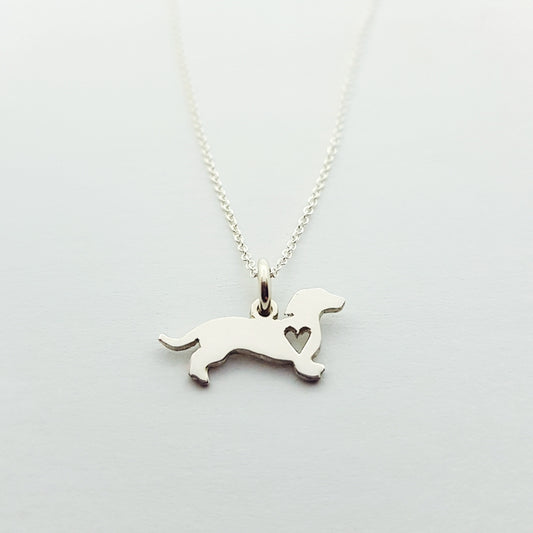 Handcrafted Sterling Silver Small Dachshund Necklace