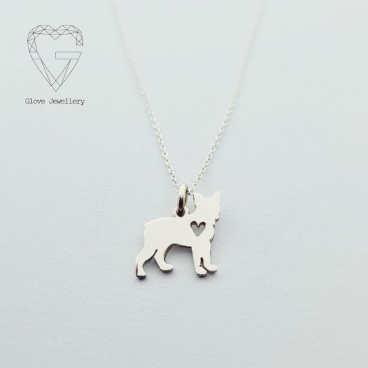 Handcrafted Sterling Silver Boston Terrier Necklace