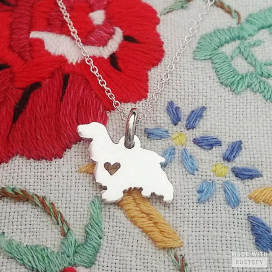 Handcrafted Sterling Silver Cocker Spaniel Necklace