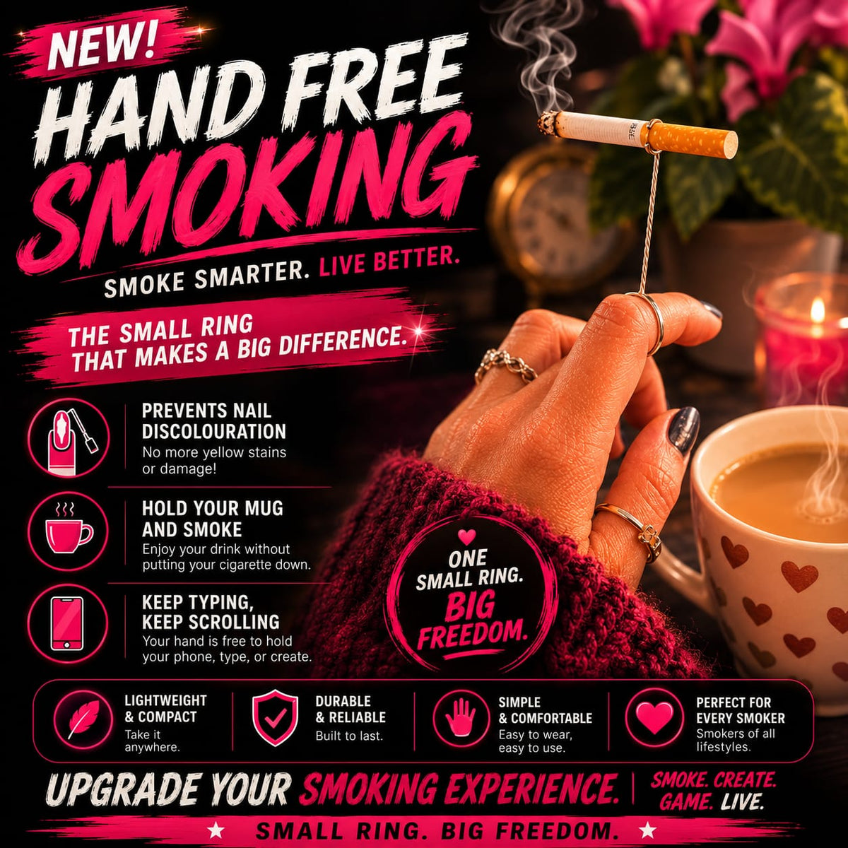 Hands-Free Smoking Ring