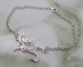 Handmade Sterling silver bracelet with Custom handwriting design.