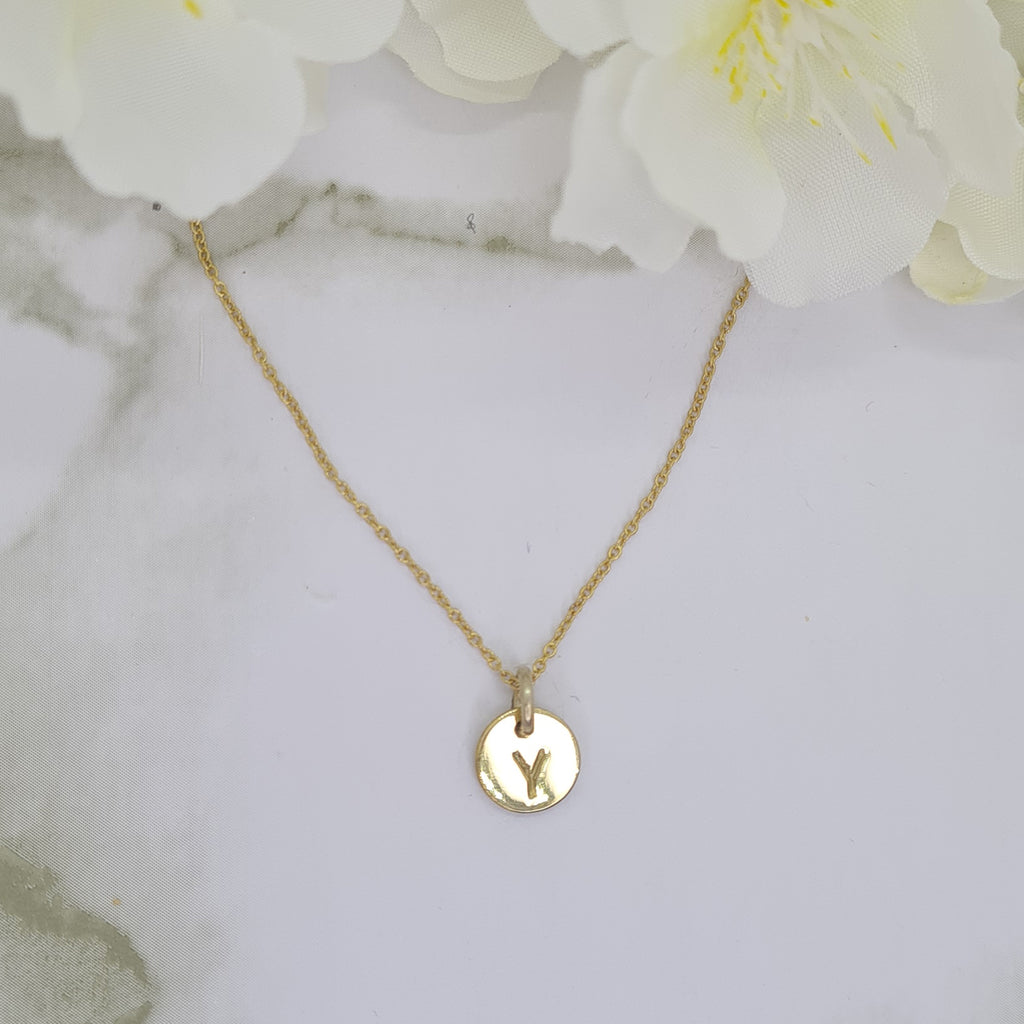 Handcrafted Mini Letterlik Signet Pendant Yellow Gold plated brass medallion