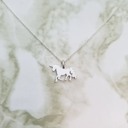 Handcrafted sterling Silver Fantasy Unicorn Necklace