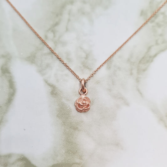 Handcrafted Rose Gold Rose Necklace