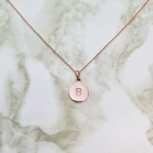 Handcrafted Midi Letterlik Signet Pendant Rose gold plated copper medallion