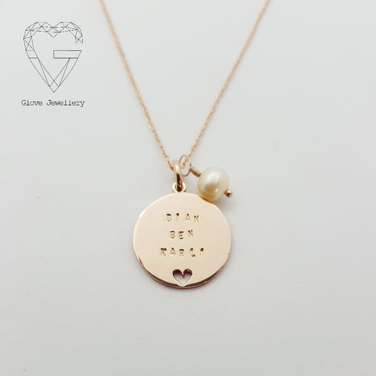 Handcrafted Disc with Custom Names Necklace