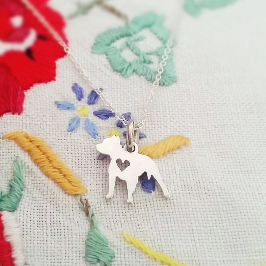 Handcrafted Sterling Silver Staffie Necklace