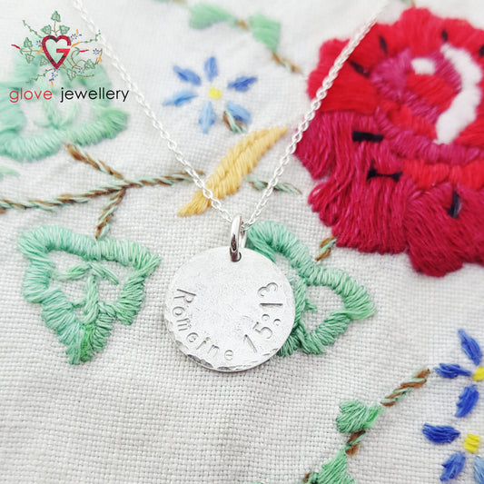 Handcrafted Sterling Silver Custom Bible Verse Disc Necklace