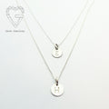 Handcrafted 2 x 8mm Signet Discs Layered Necklace Sterling Silver