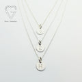 Handcrafted 3 x 8mm Signet Discs Layered Necklace Sterling Silver