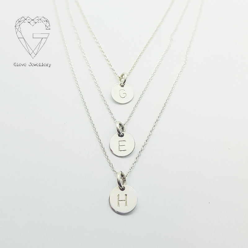 Handcrafted 3 x 8mm Signet Discs Layered Necklace Sterling Silver