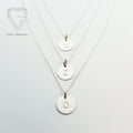 Handcrafted 3 x 12mm Signet Discs Layered Necklace Sterling Silver