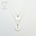 Handcrafted 2 x 12mm Signet Discs Layered Necklace Sterling Silver