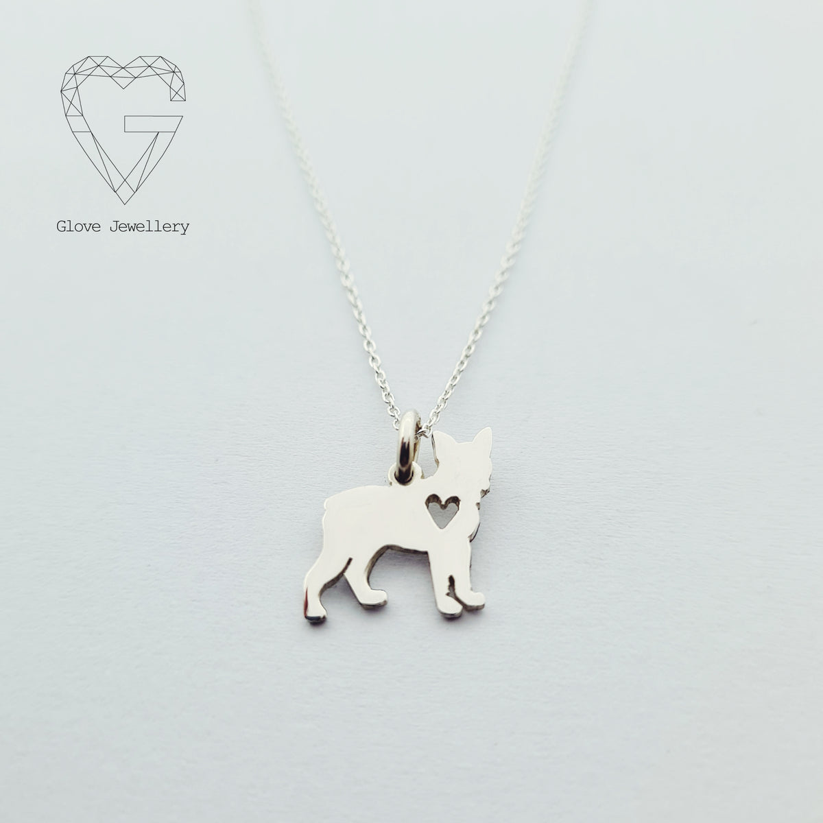 Handcrafted Sterling Silver Boston Terrier Necklace